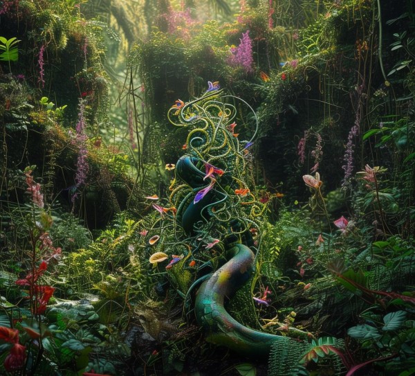 自然奇观揭秘，奇花异草——蛇形植物的神秘画卷,自然奇观揭秘，奇花异草——蛇形植物的神秘画卷,自然奇观,第1张